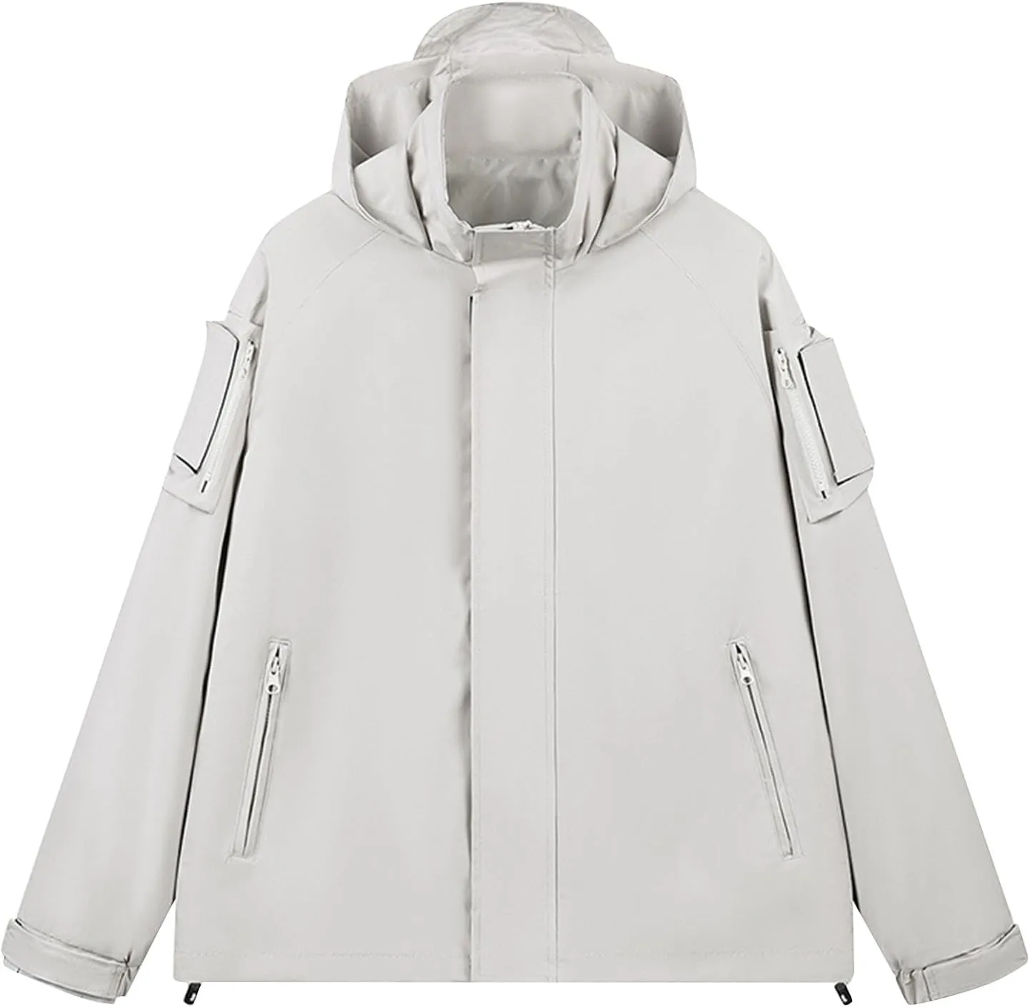 Mens Windproof Jacket Lightweight Hooded Rain Jacket Outdoor Mountain Sport Jacket Shell Jacket Windbreaker Raincoat