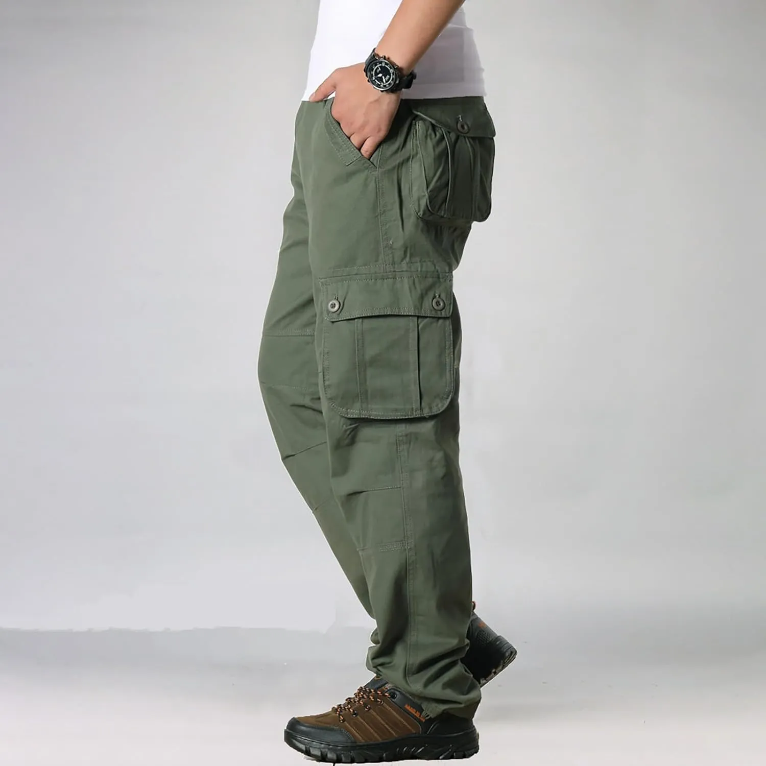 Men's Work Pants Hiking Cargo Pants Six Pockets Outdoor Ripstop Multi Pockets Breathable Cotton Pants Mens Cargo Pants
