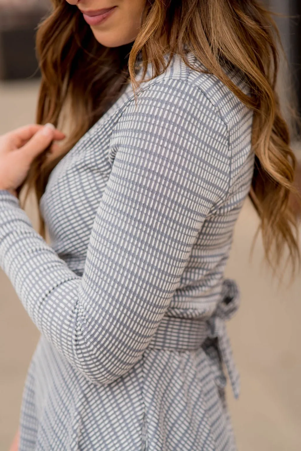 Mixed Lines Tie Back Dress