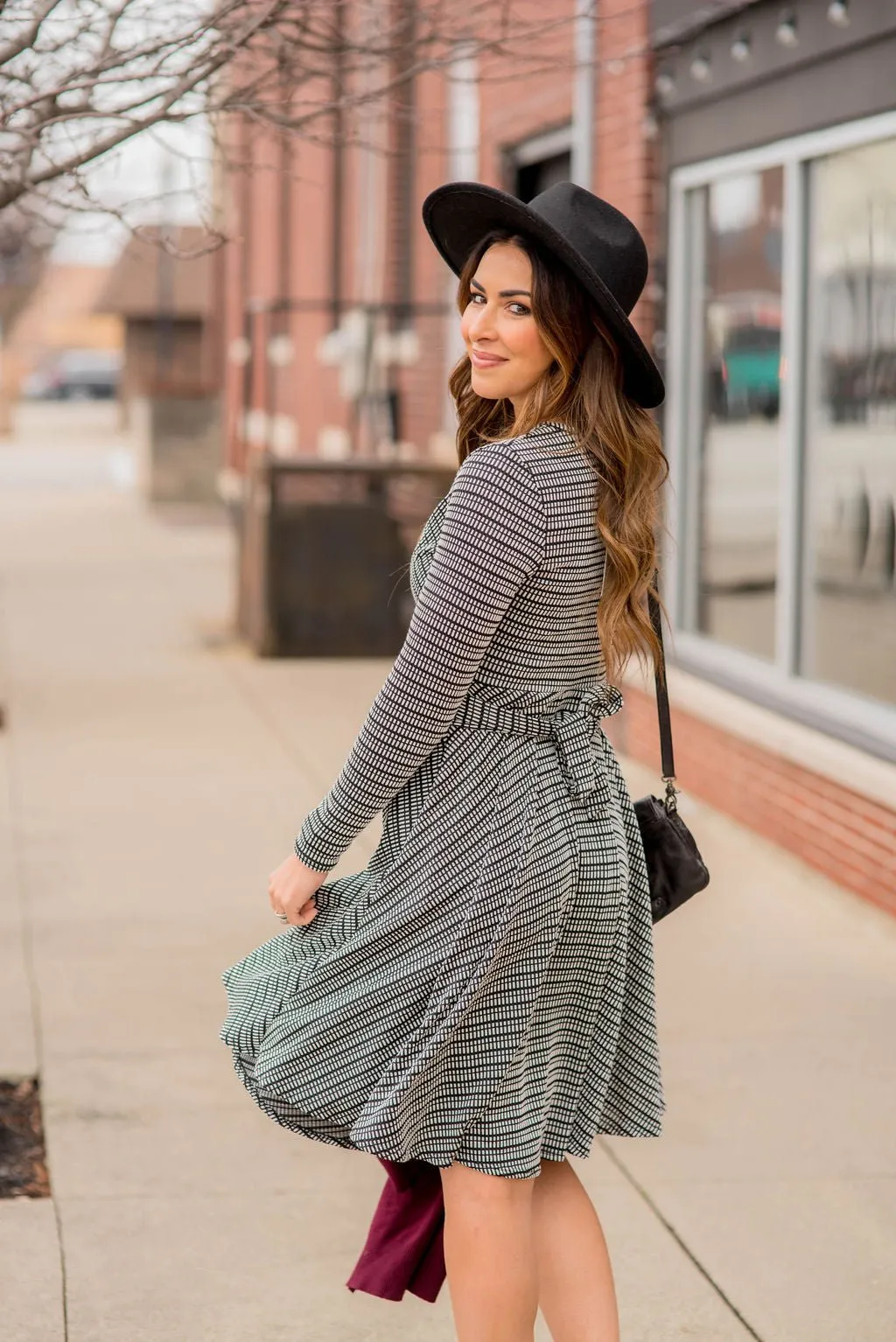 Mixed Lines Tie Back Dress