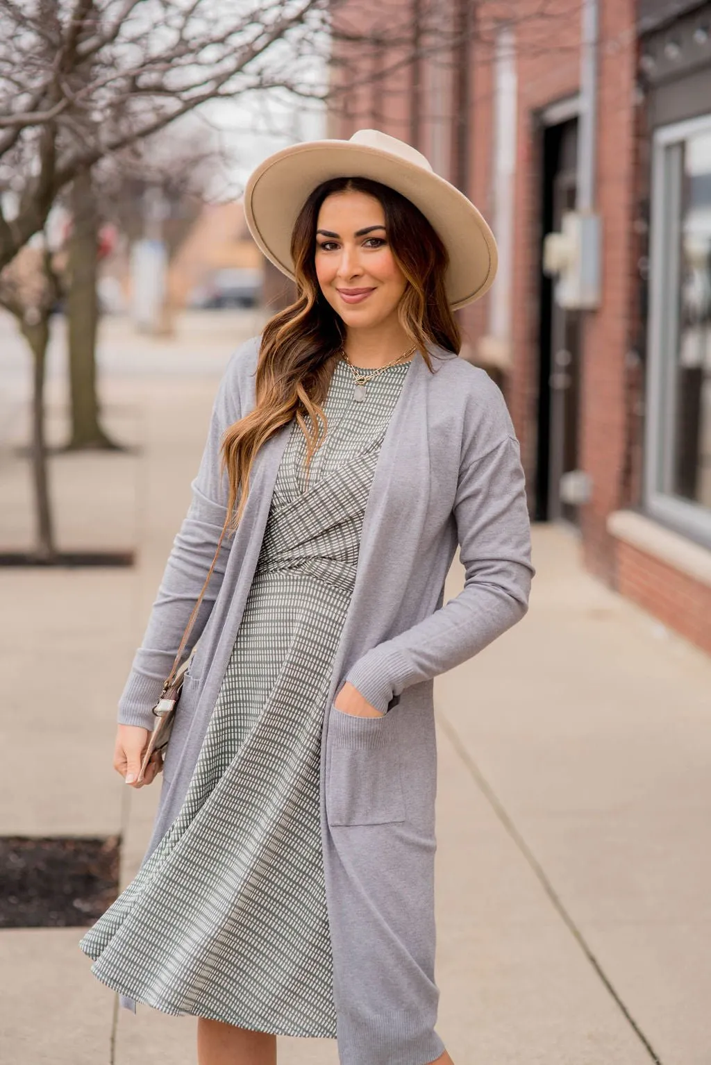 Mixed Lines Tie Back Dress