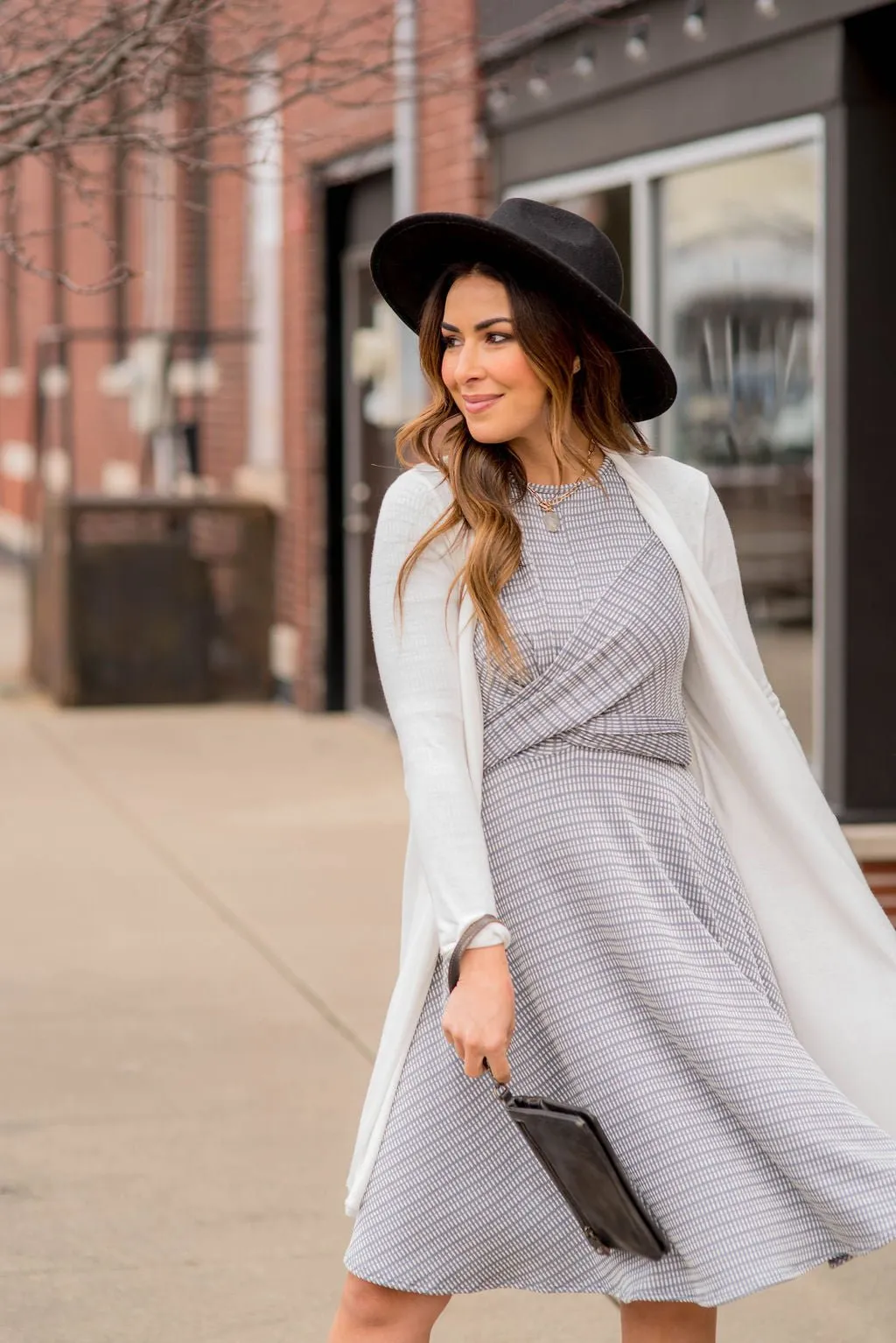 Mixed Lines Tie Back Dress