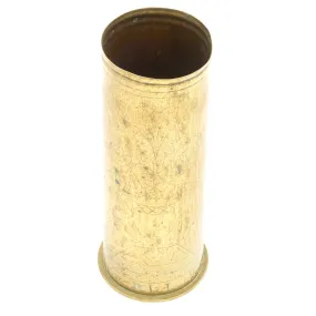 Original British WWI Named Trench Art Engraved on Captured German 77mm Artillery Shell Dated 1917