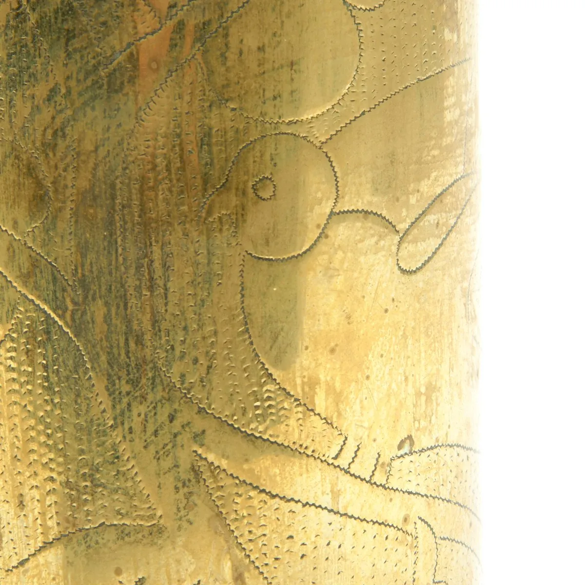 Original British WWI Named Trench Art Engraved on Captured German 77mm Artillery Shell Dated 1917