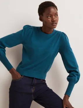 Pointelle-Detailed Jumper-Baltic Blue