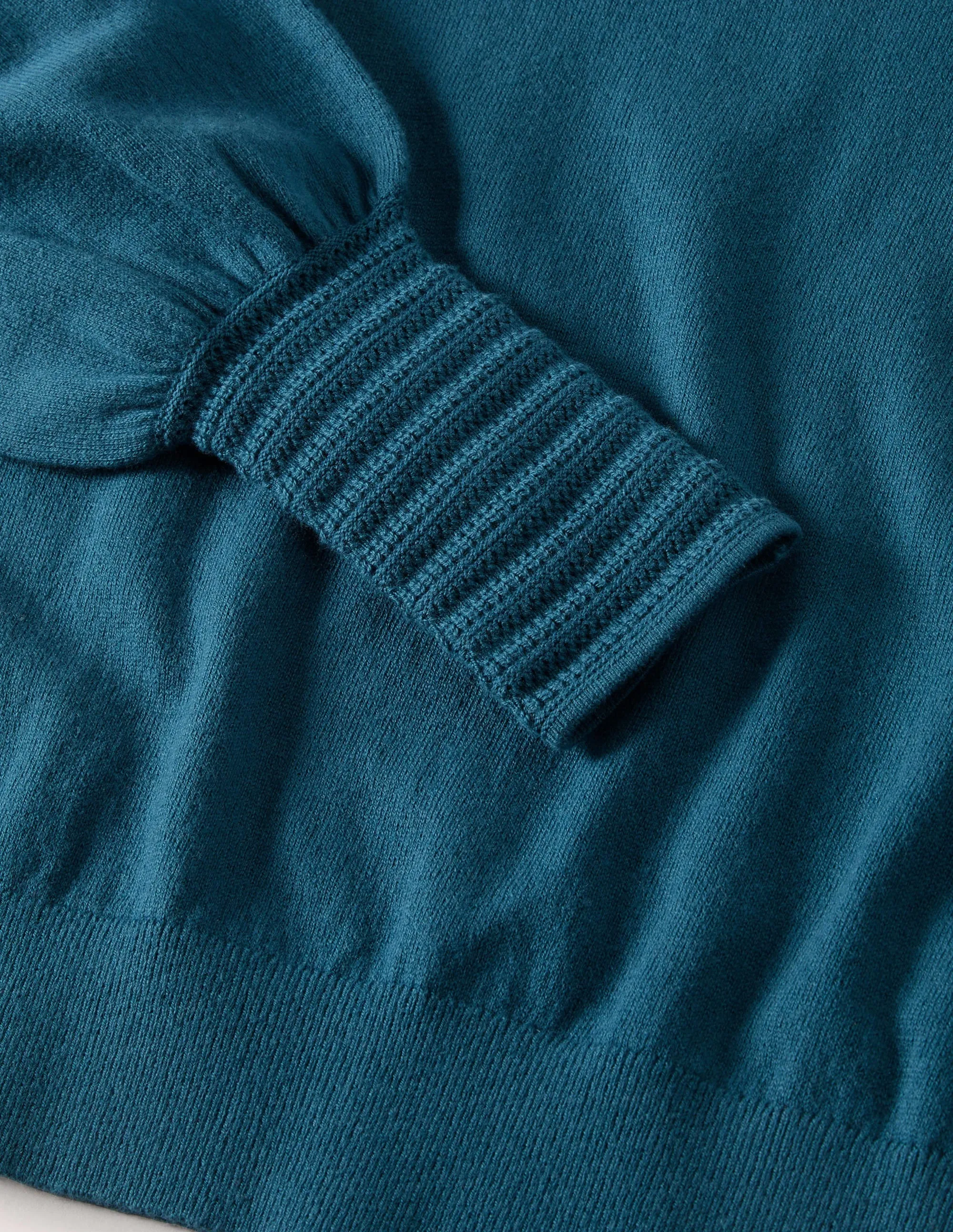 Pointelle-Detailed Jumper-Baltic Blue