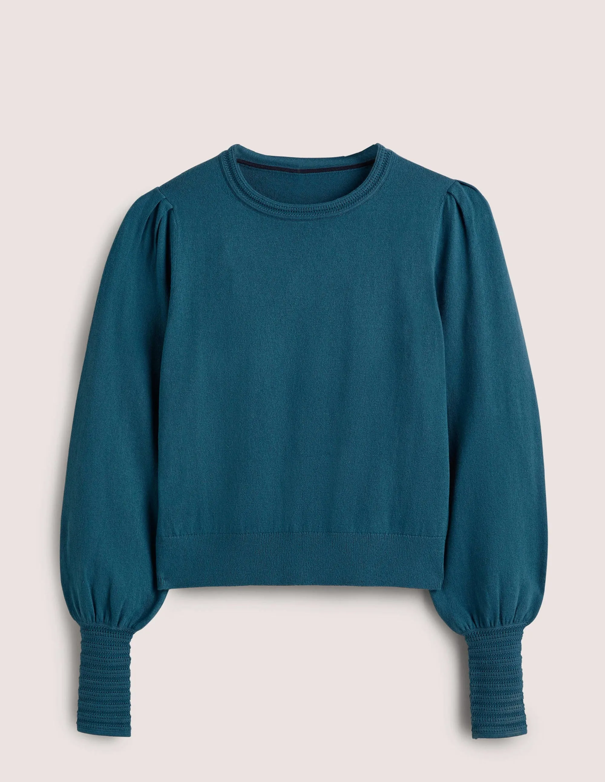 Pointelle-Detailed Jumper-Baltic Blue