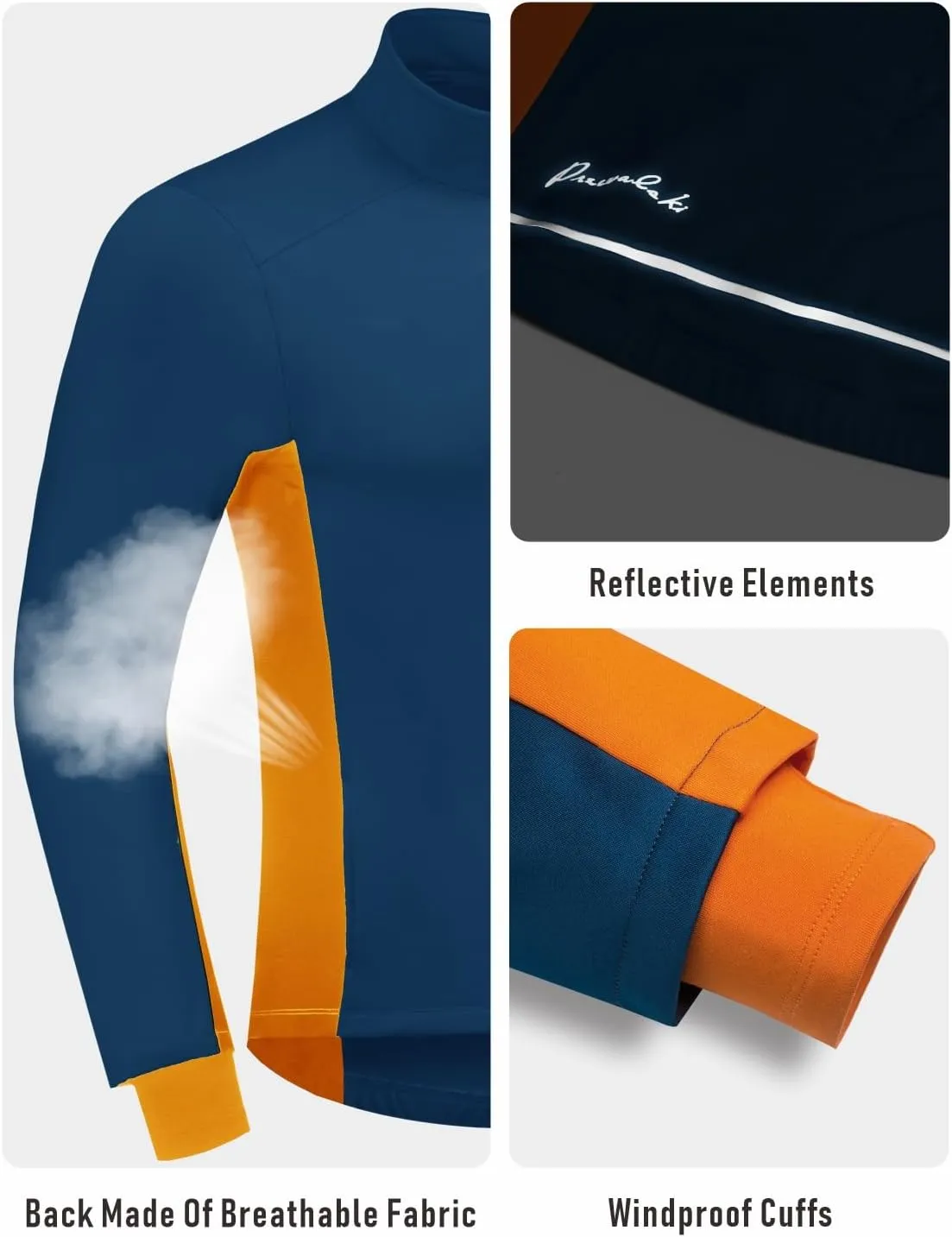 Przewalski Cycling Bike Jackets for Men Winter Thermal Running Jacket Windproof Breathable Reflective Softshell Windbreaker