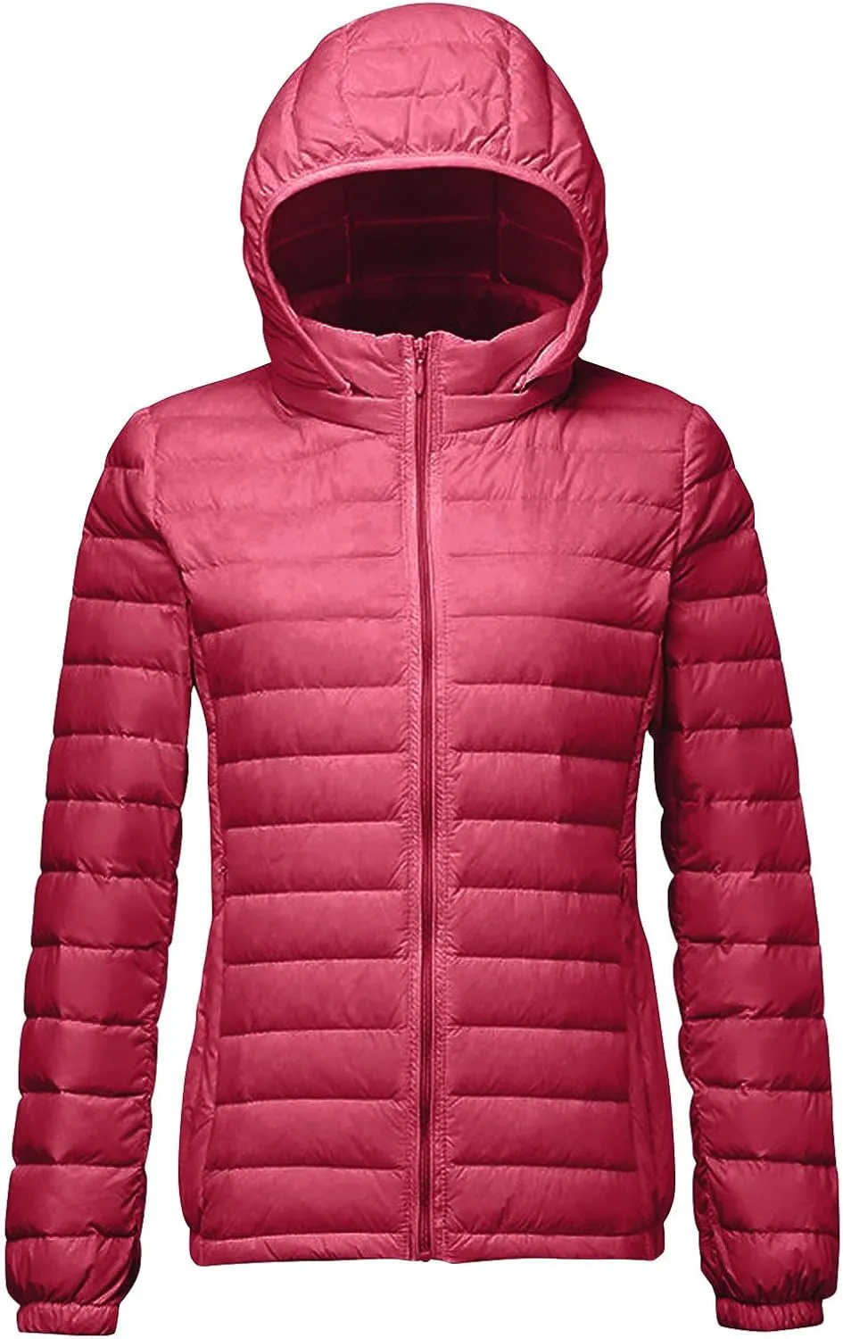 Quilted Jacket Womens With Detachable Hood 2024 Ultra Light Weight Zipper Long Sleeve Down Coat Winter Puffer Jackets