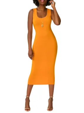 "Daisy" Cheddar Jersey Tank Dress