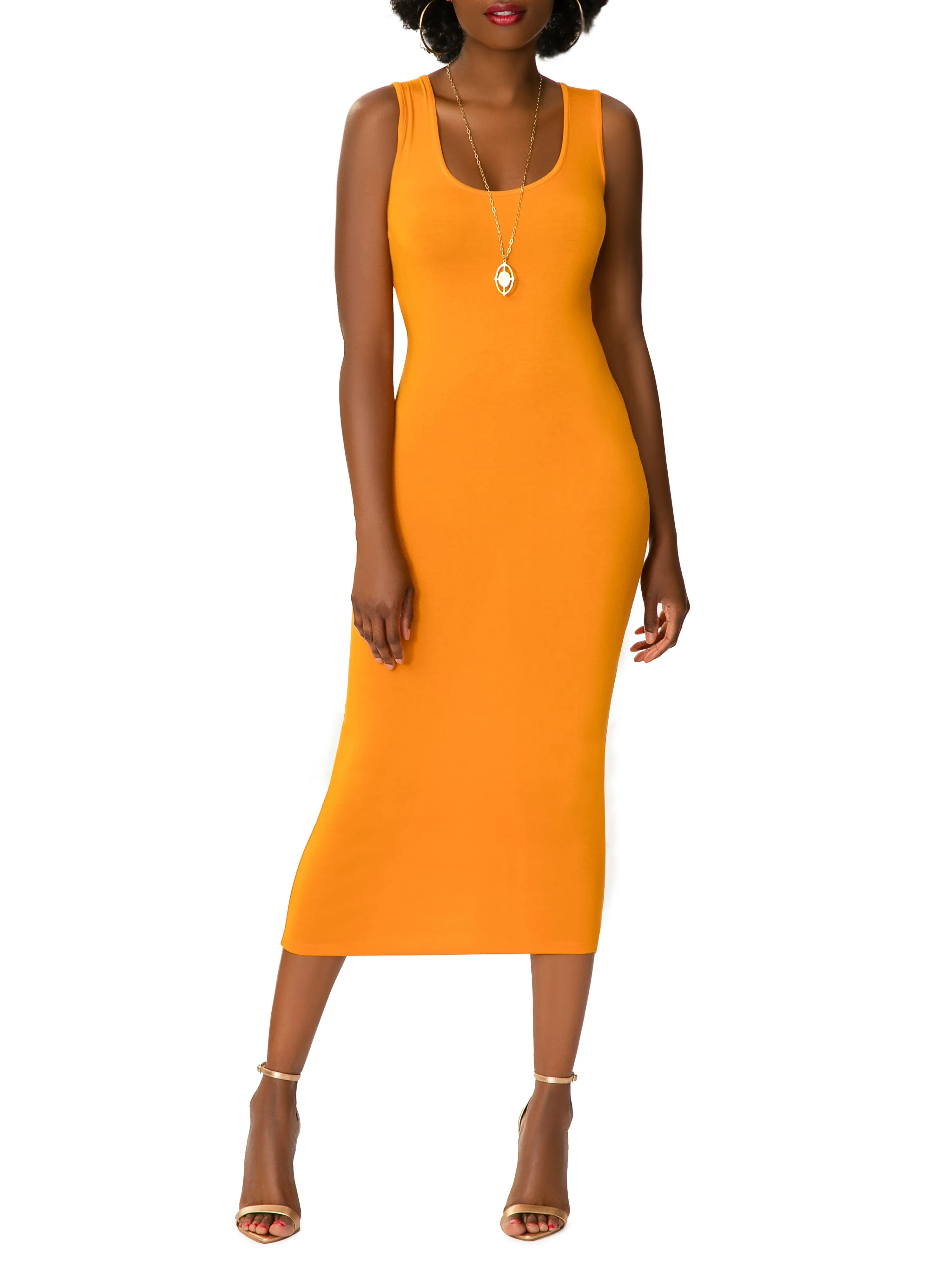 "Daisy" Cheddar Jersey Tank Dress