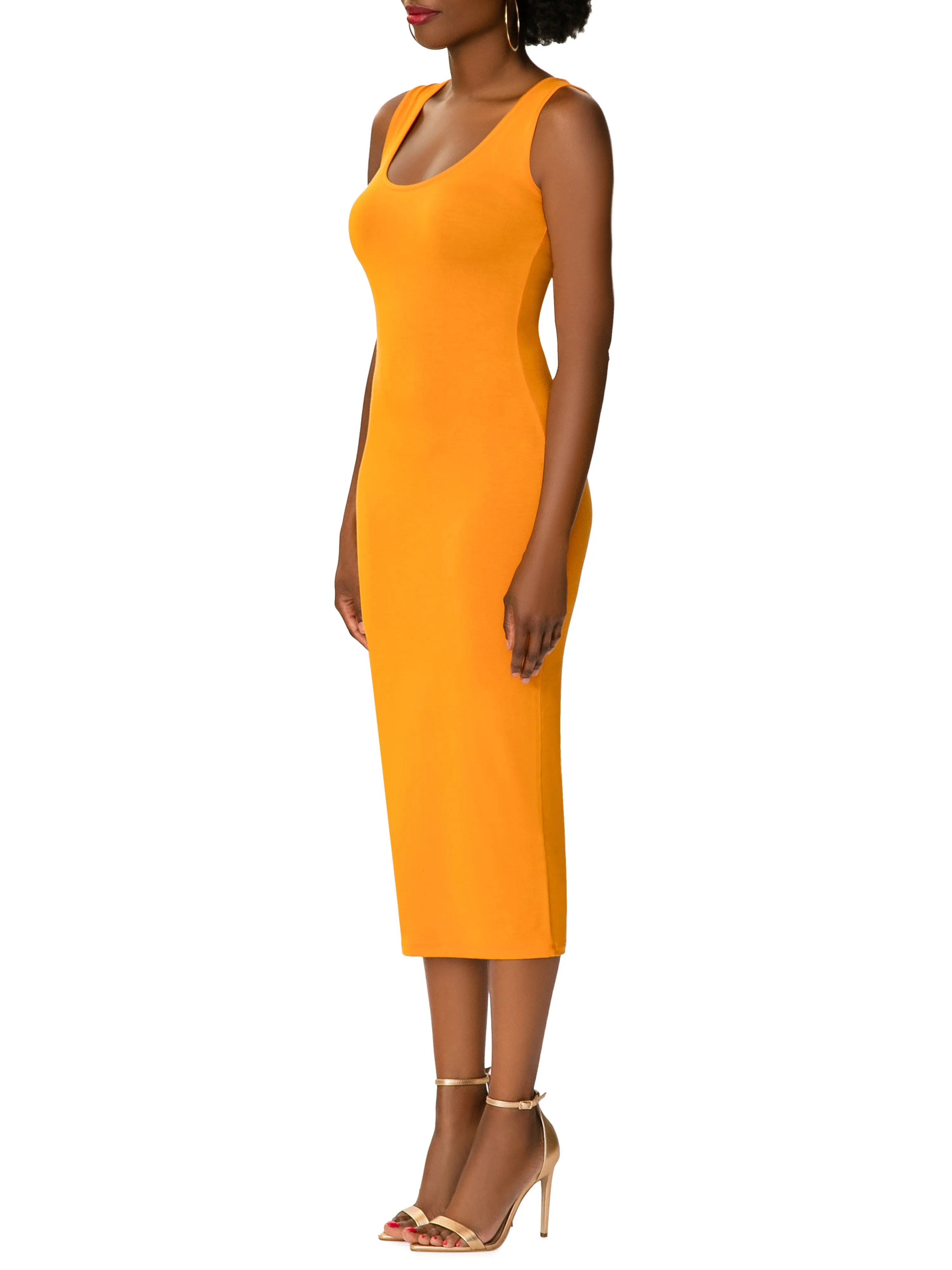 "Daisy" Cheddar Jersey Tank Dress