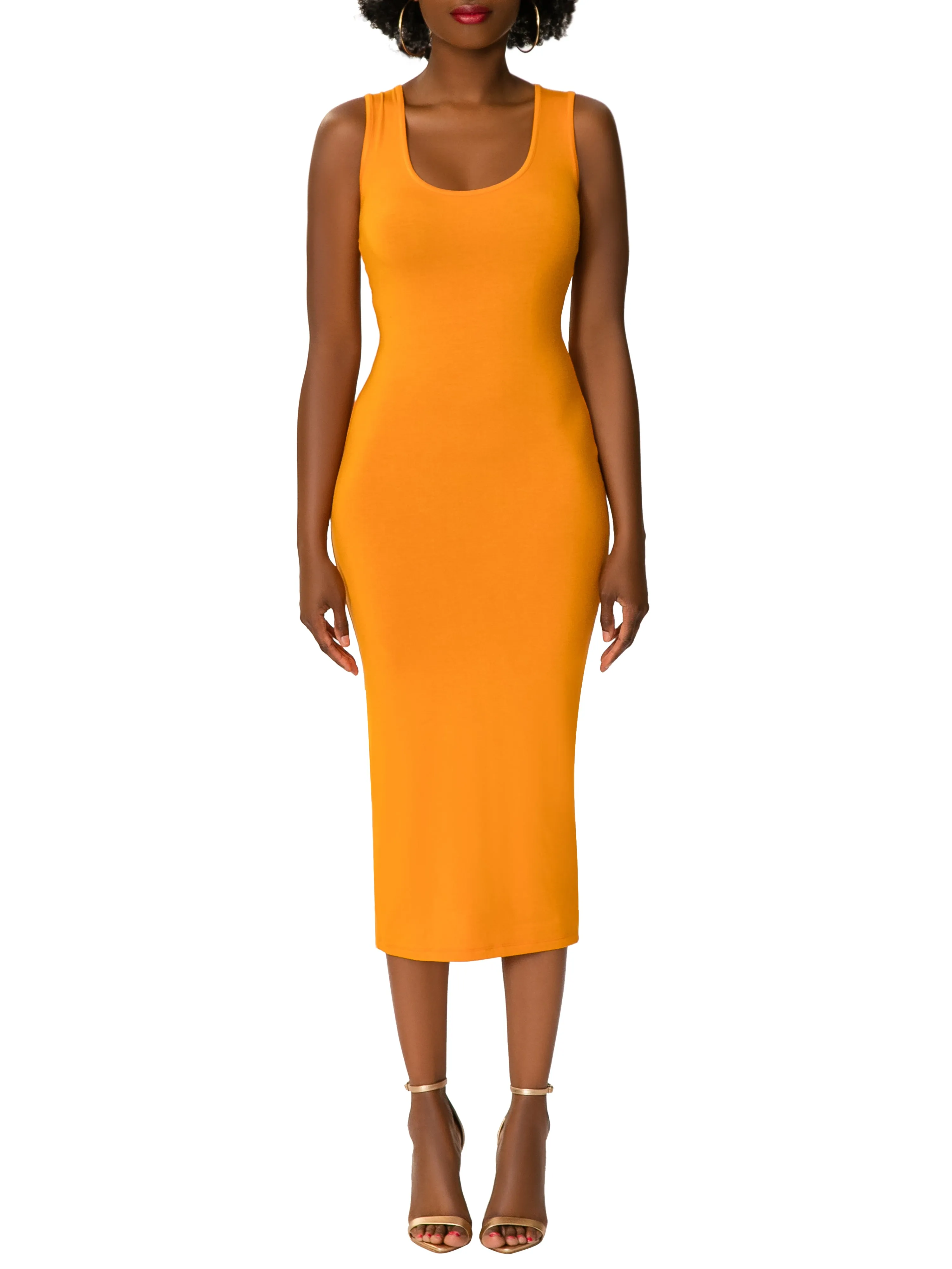 "Daisy" Cheddar Jersey Tank Dress
