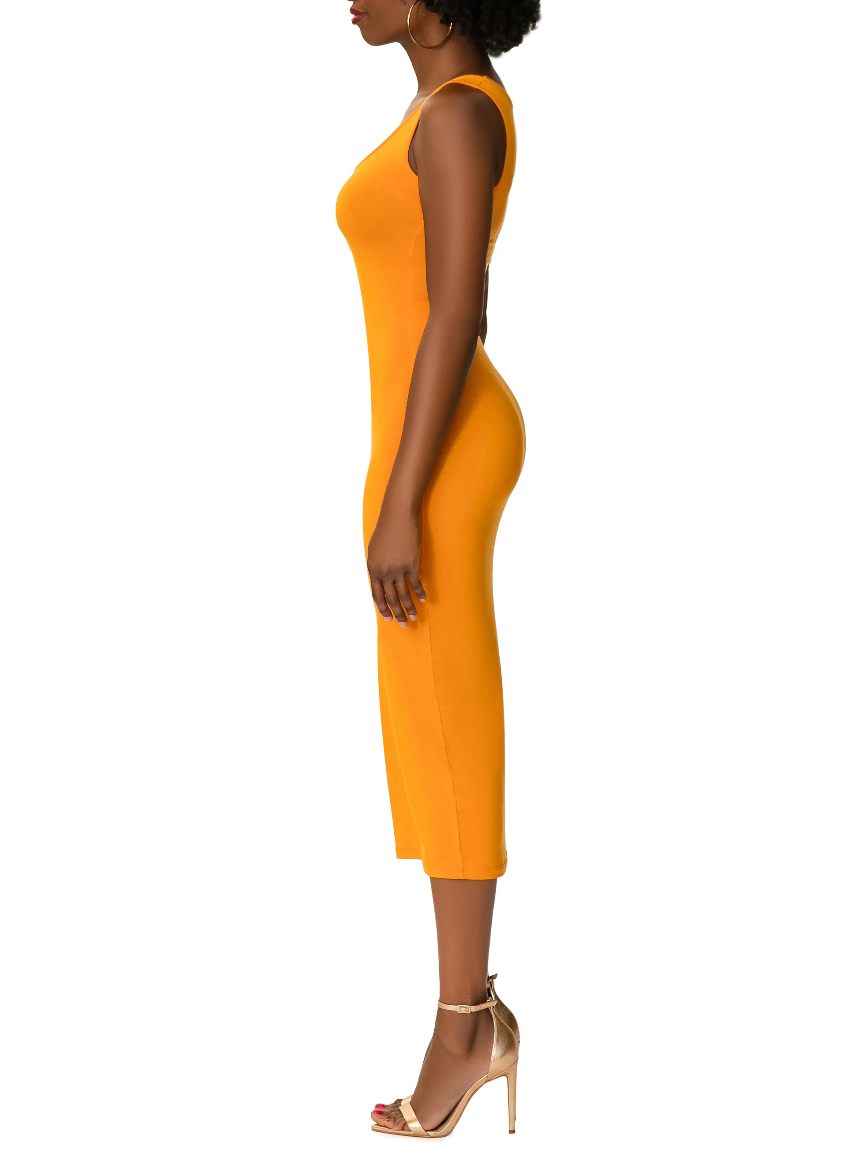 "Daisy" Cheddar Jersey Tank Dress
