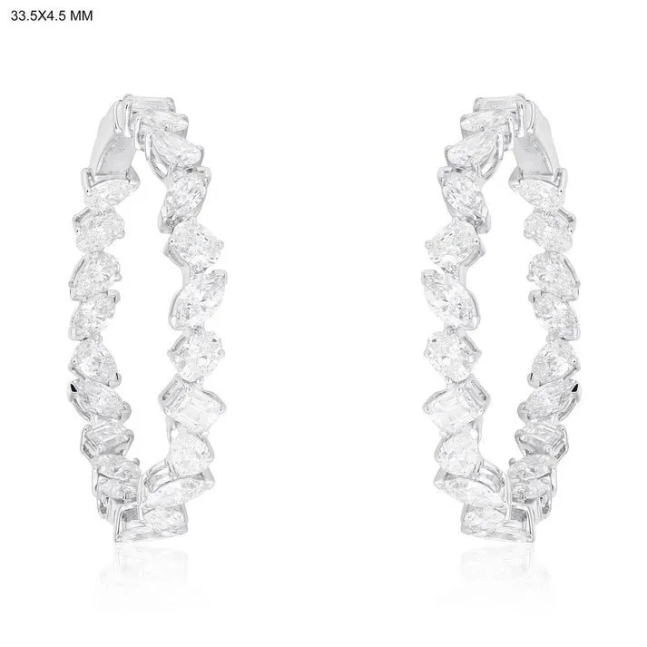 Refined Diamond Hoops Earrings