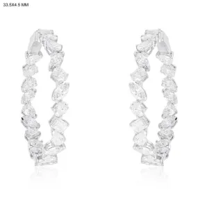 Refined Diamond Hoops Earrings