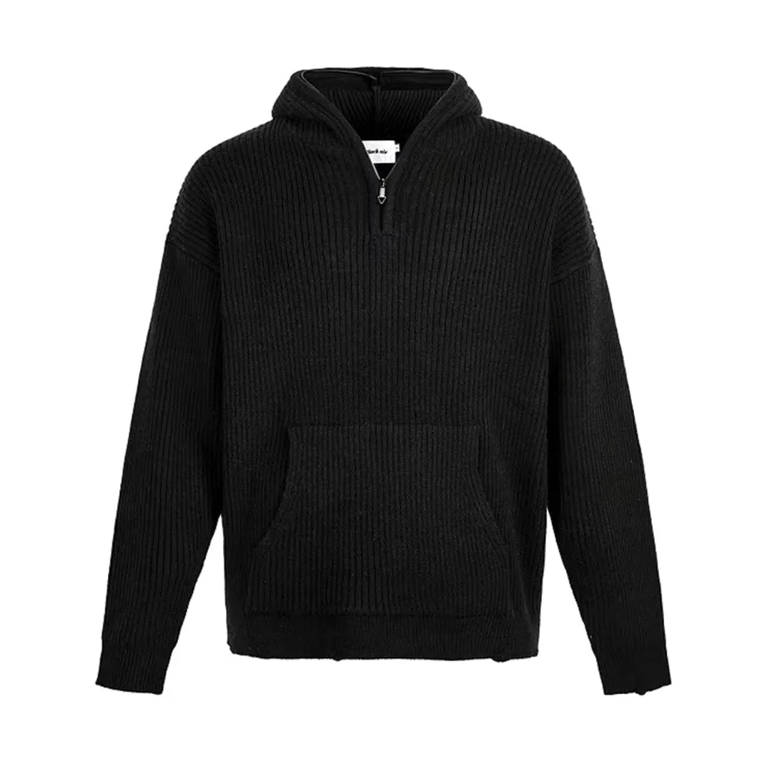 Ribbed Hooded Sweater