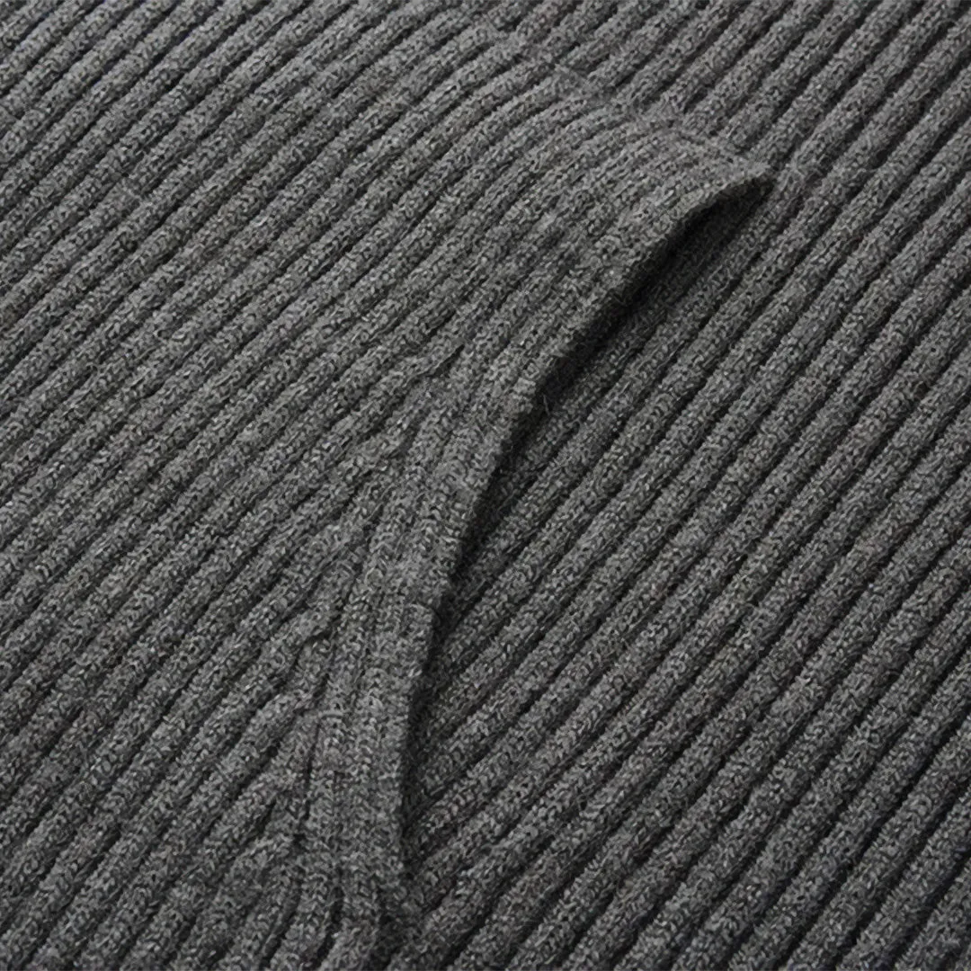 Ribbed Hooded Sweater