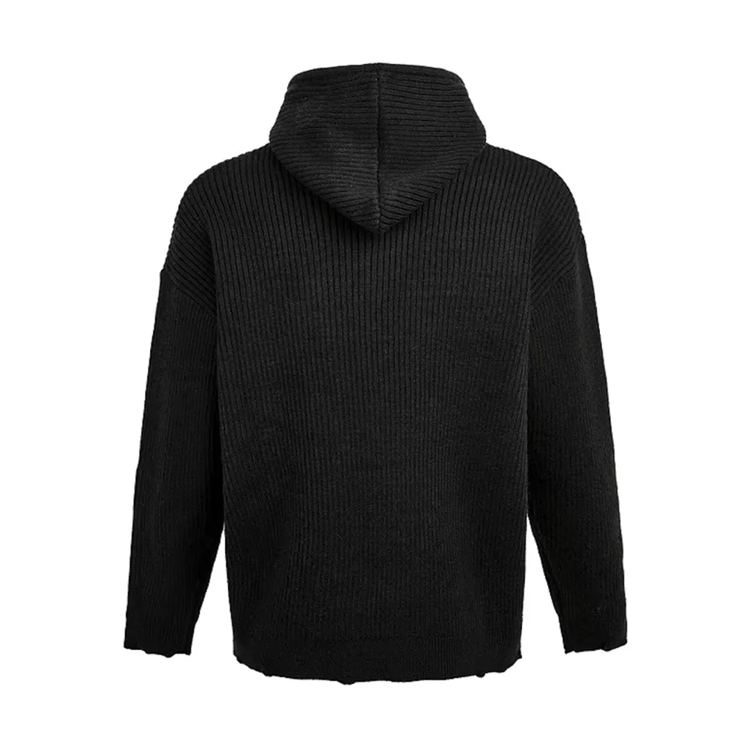Ribbed Hooded Sweater