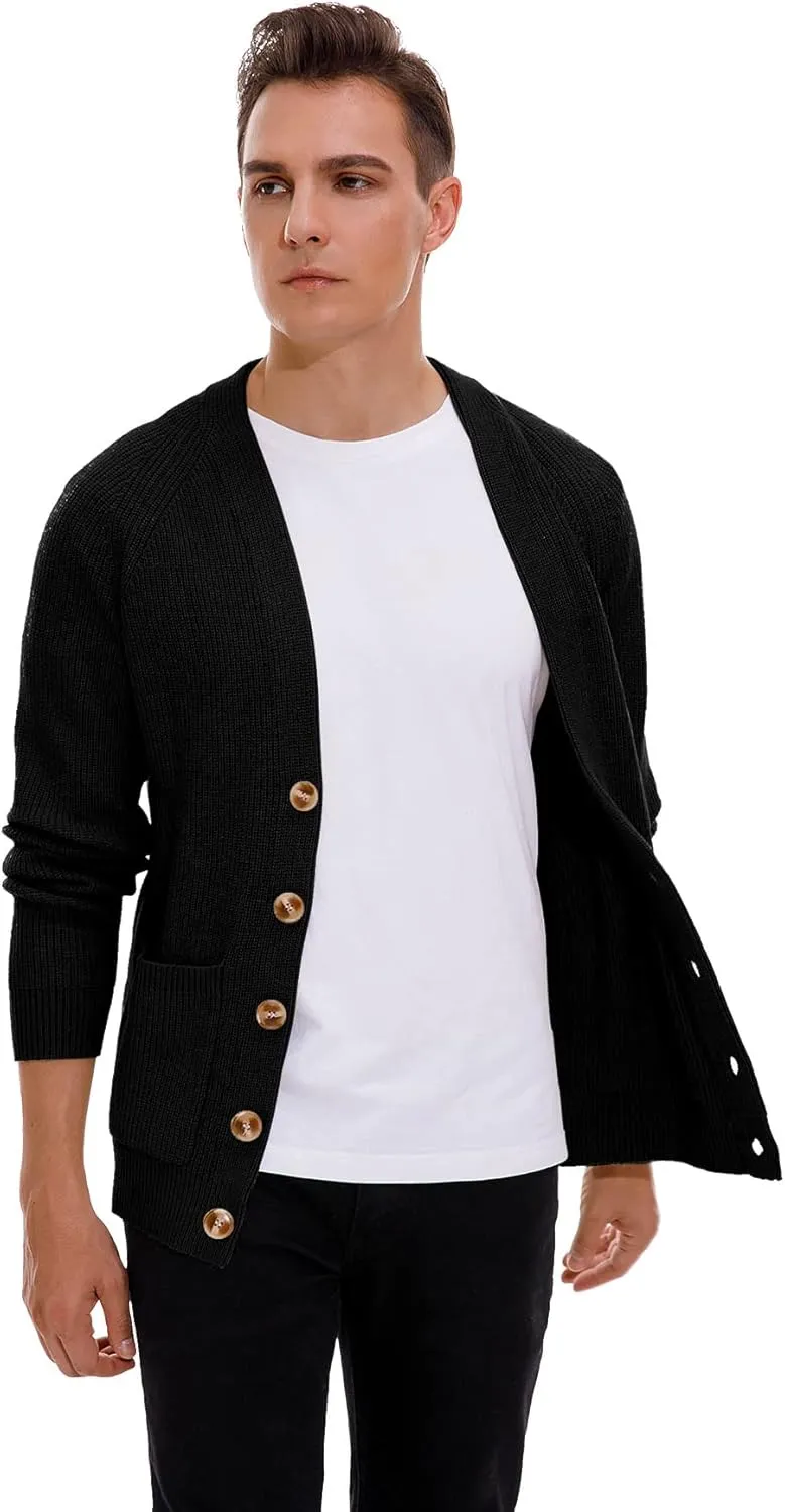 Sailwind Men's Long-Sleeve Cardigan Sweater Soft Cable Knit Sweater for Men