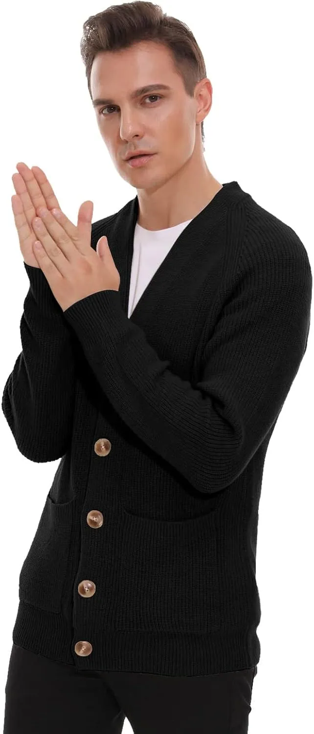Sailwind Men's Long-Sleeve Cardigan Sweater Soft Cable Knit Sweater for Men