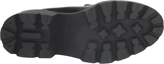 Sam Edelman Meela Black Leather Slip On Rounded Toe Chunky Heeled Fashion Loafer