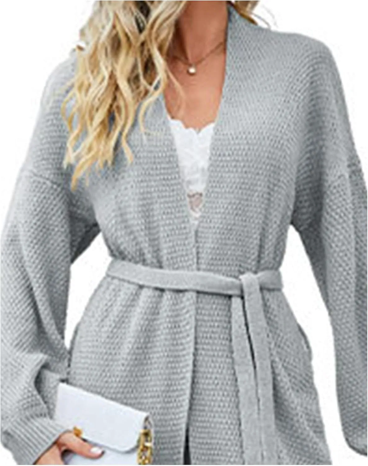 SEMATOMALA Women's Open Front Knit Trench Coat Oversized Long Cardigan Sweater Long Sleeve Fall Duster Coat