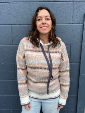 Soft Hooded Stripe Sweater