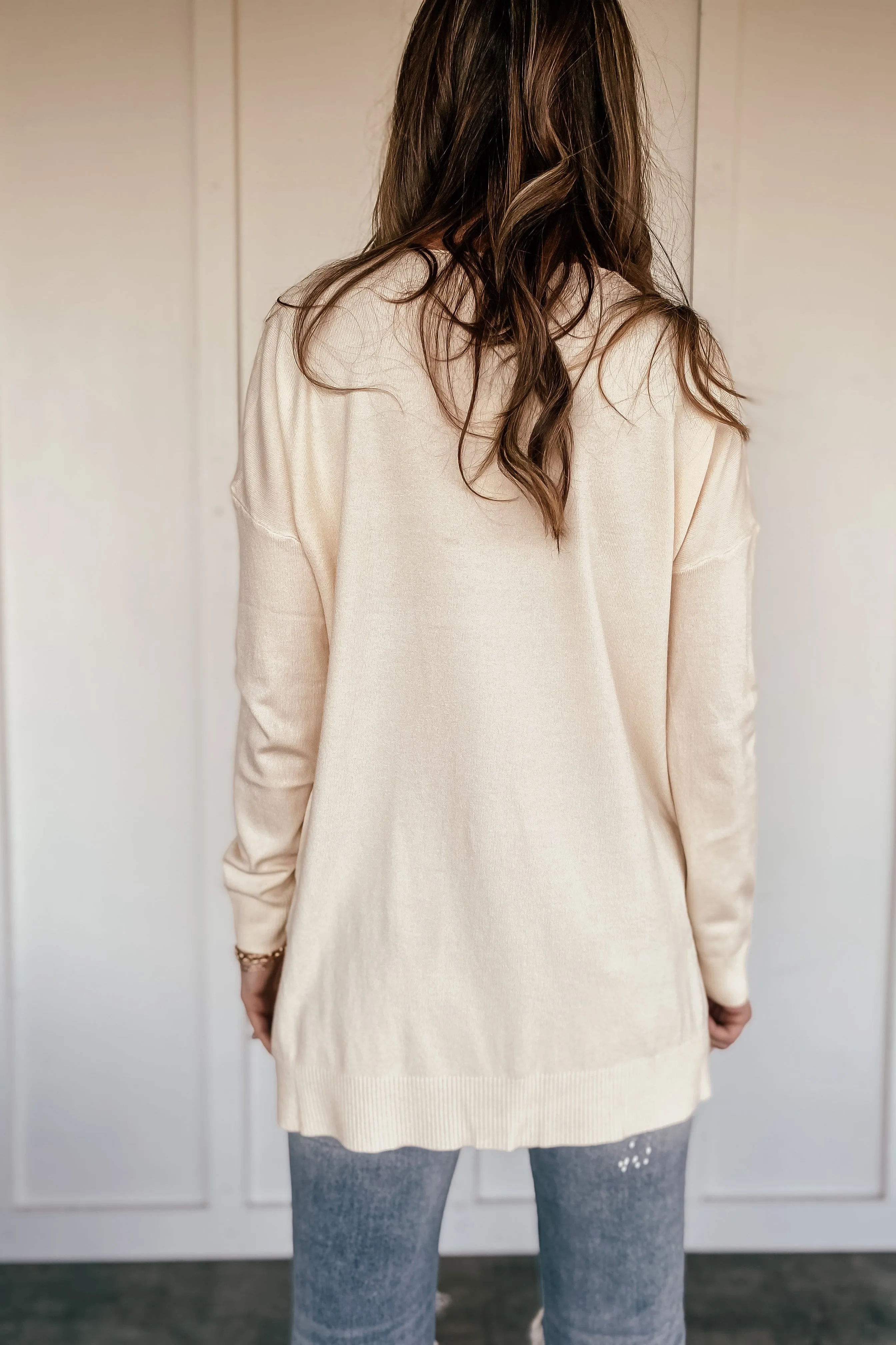 The Elizabeth V-Neck Sweater - Ivory