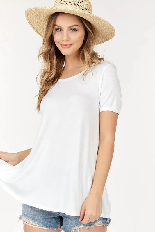 Trisha Scoop Neck Tee - Off-White