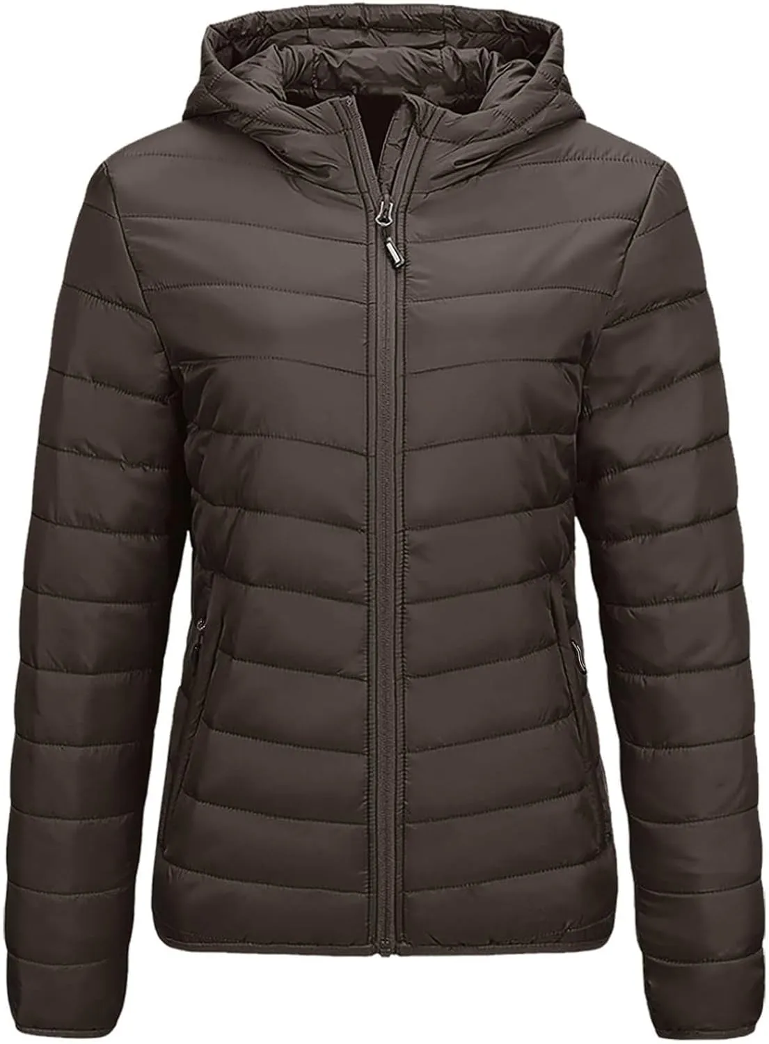 Uillui Womens Hooded Packable Puffer Jacket Light Weight Short Down Jacket for Hiking Travel Quilted Warm Short Winter Coats