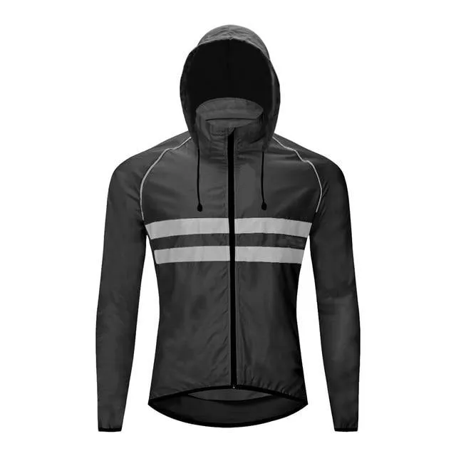 Windproof and Waterproof Hooded Jackets for Cycling, Jogging and for All Seasons