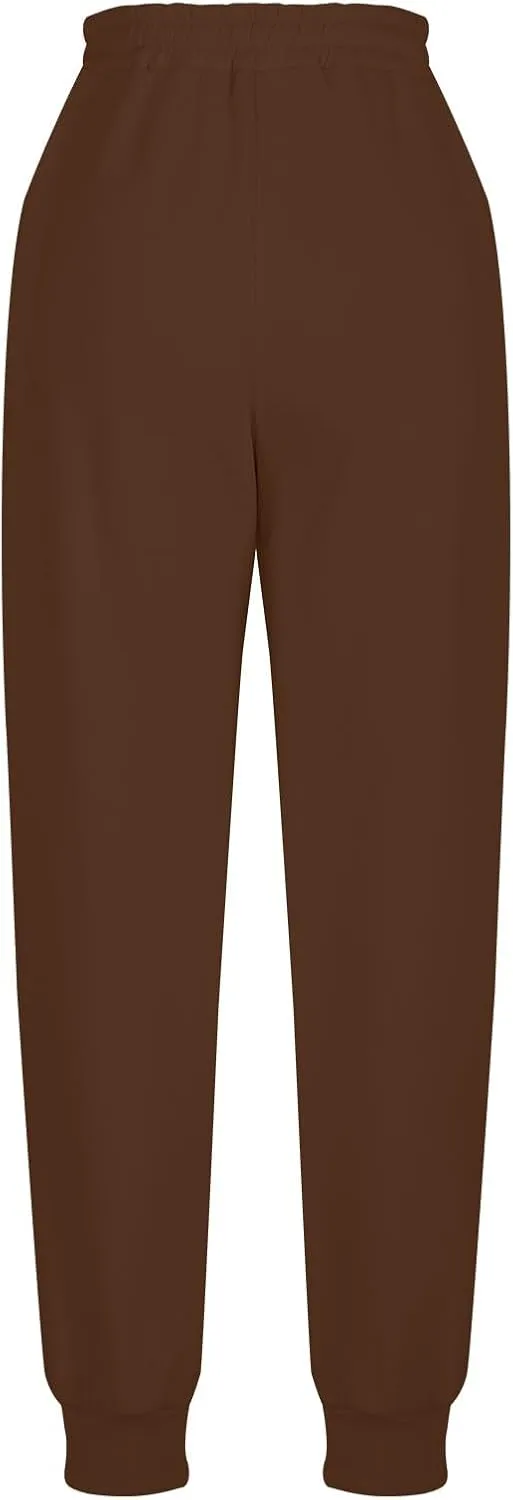 Womens Comfy Sweatpants High Waisted Athletic Joggers Fleece Lined Sweatpants Loose Casual Sports Sweatpants